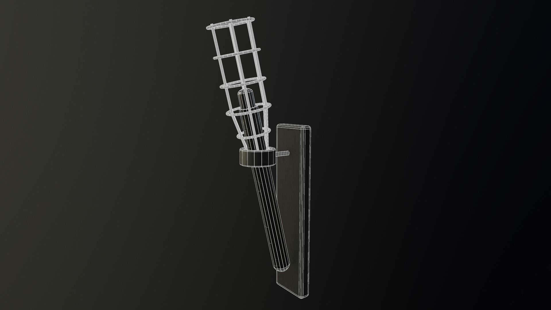 Wall Torch Low-poly 3D model_15