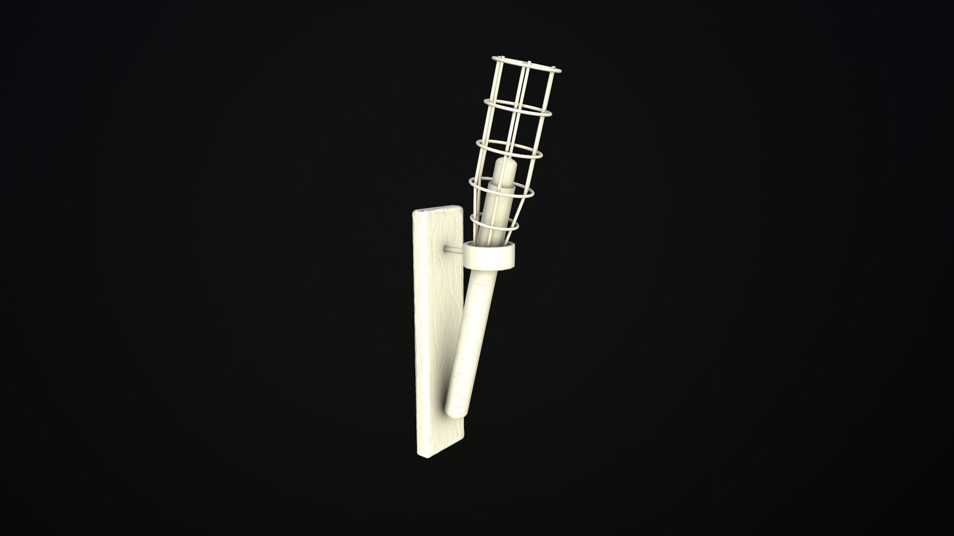 Wall Torch Low-poly 3D model_9