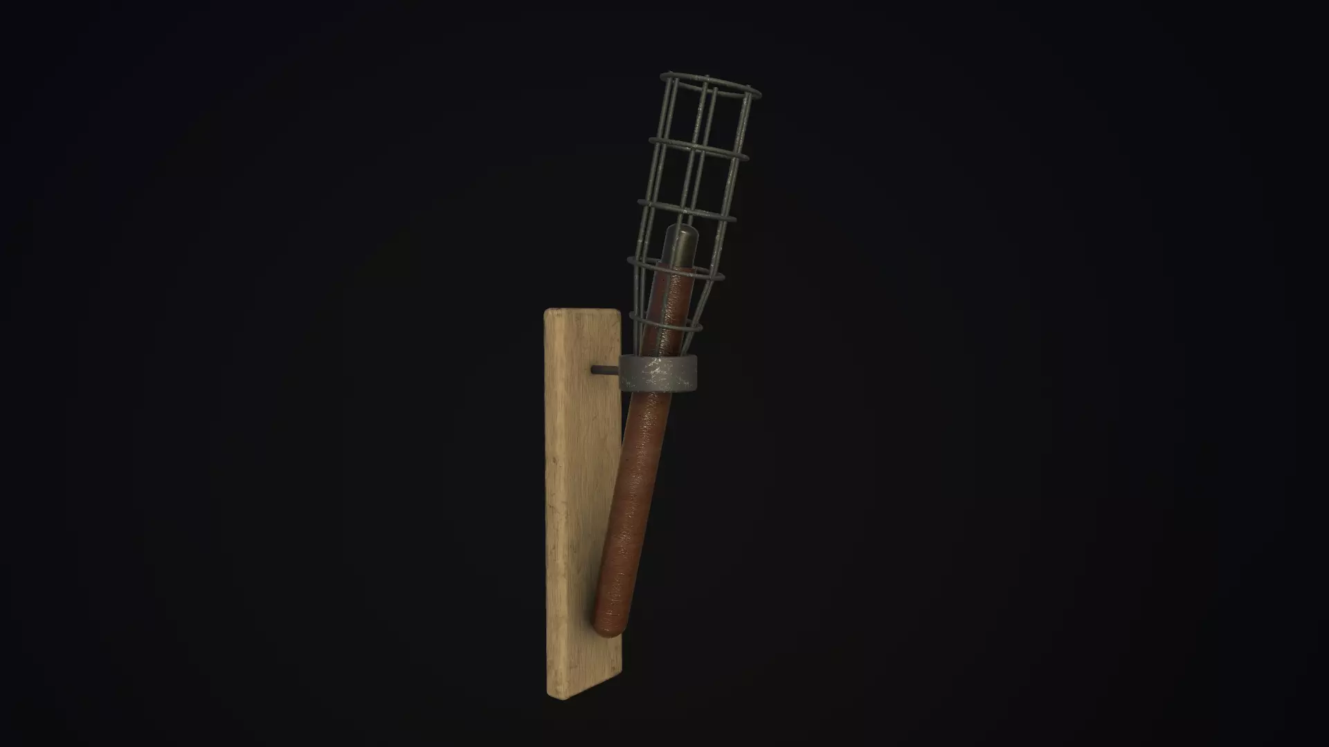 Wall Torch Low-poly 3D model_0