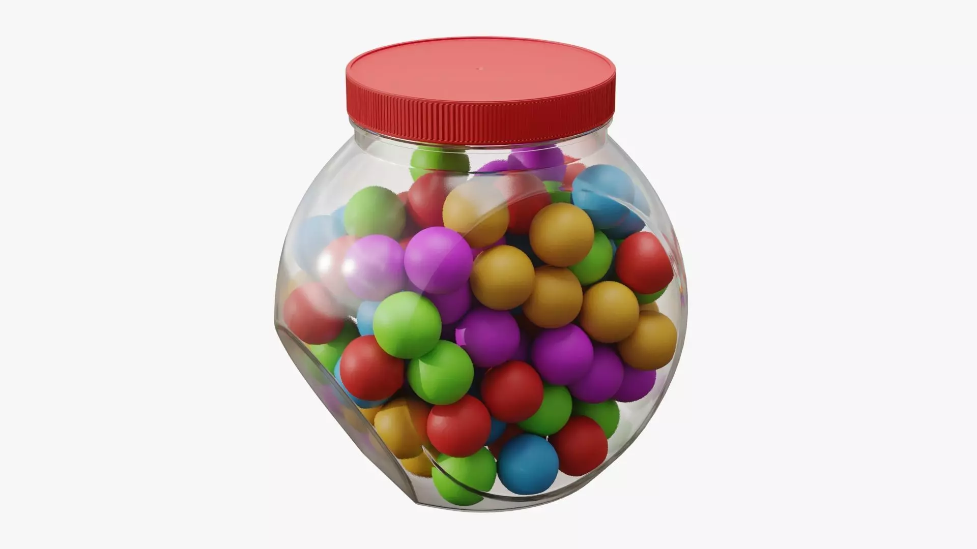 Gumballs in a jar 01 3D model_0
