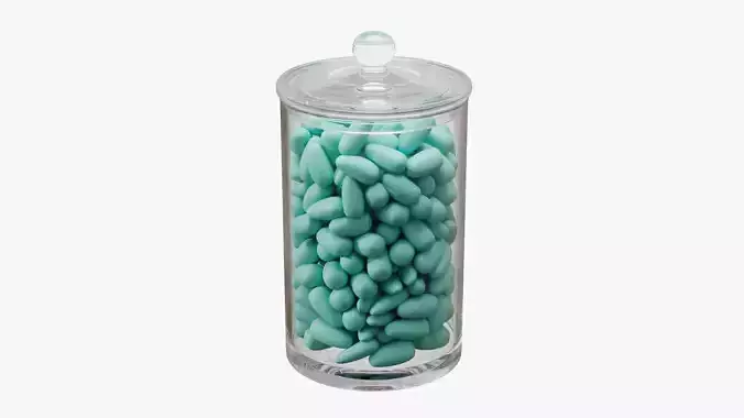 Jar full of almonds 3D model