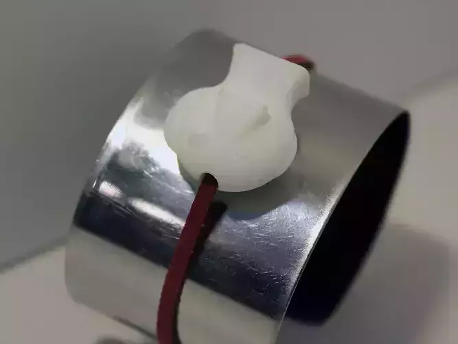Fishy cuff bracelet with button and cord 3D print model