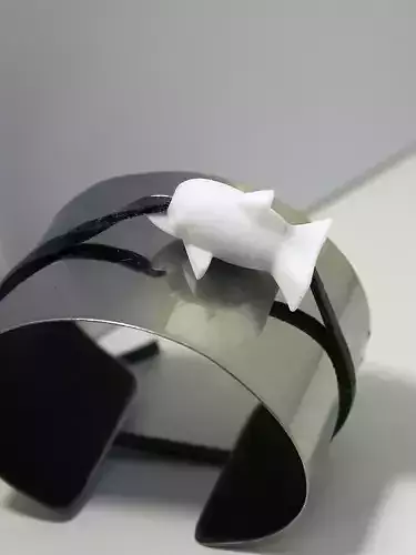 Dolphy cuff bracelet with fish 3D print model
