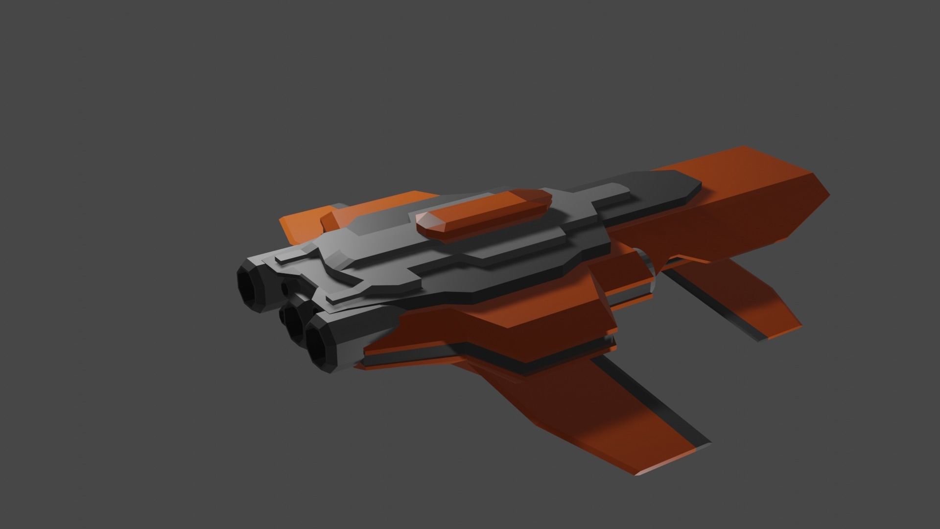 Low-Poly Spaceship orange and Low-poly 3D model_13