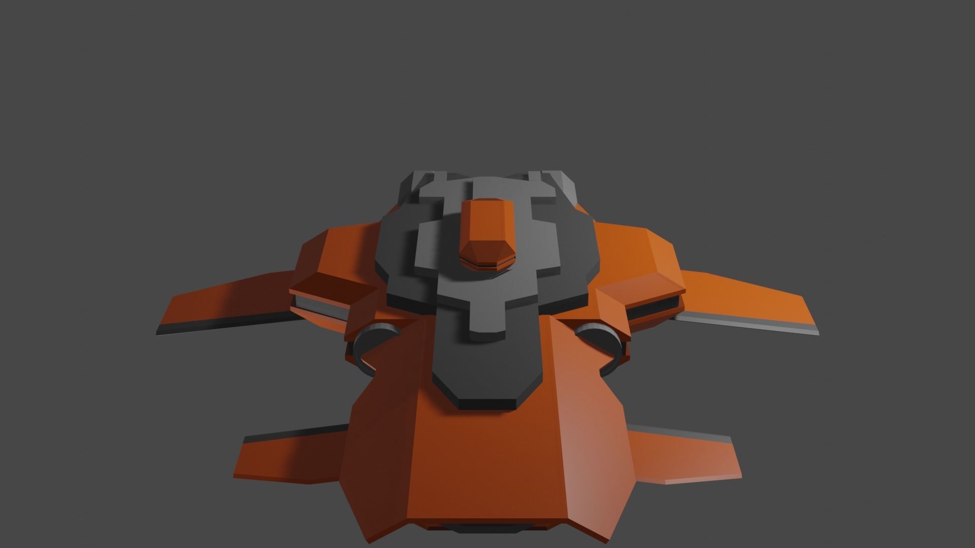 Low-Poly Spaceship orange and Low-poly 3D model_3