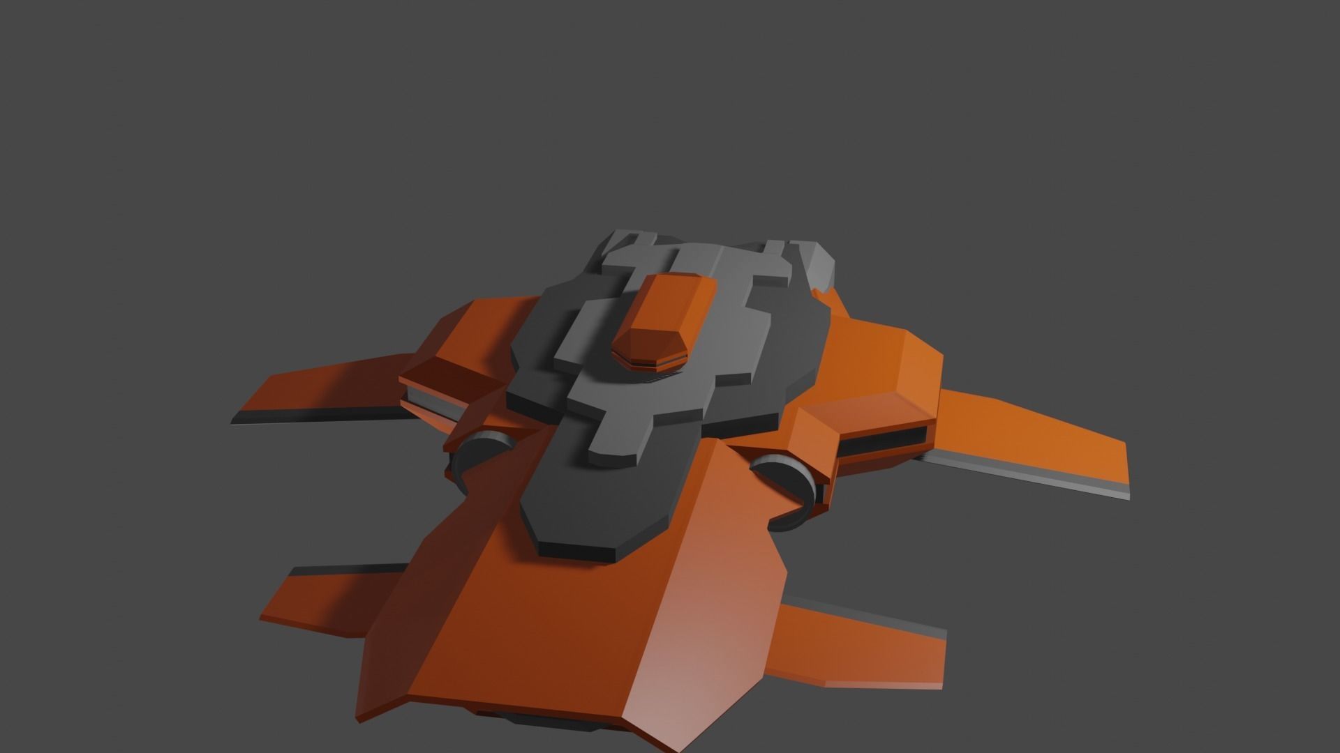 Low-Poly Spaceship orange and Low-poly 3D model_2