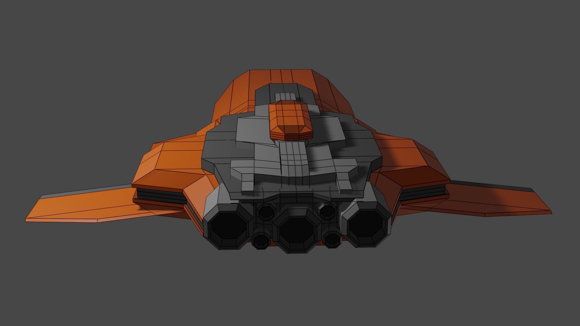 Low-Poly Spaceship orange and Low-poly 3D model_6