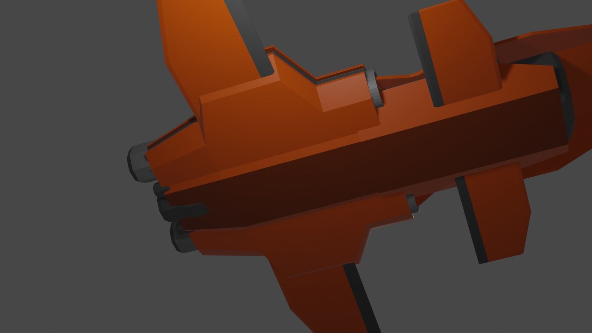 Low-Poly Spaceship orange and Low-poly 3D model_8