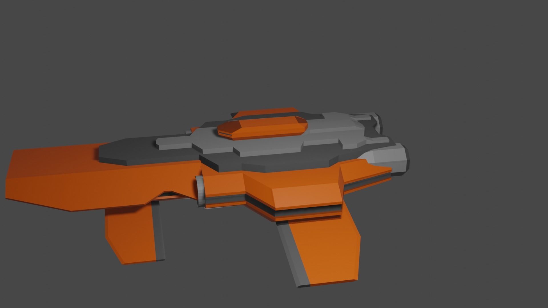 Low-Poly Spaceship orange and Low-poly 3D model_16