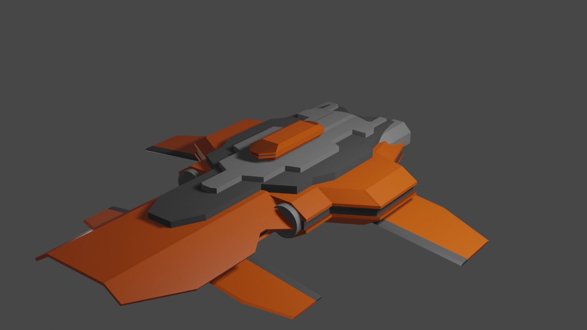Low-Poly Spaceship orange and Low-poly 3D model_17