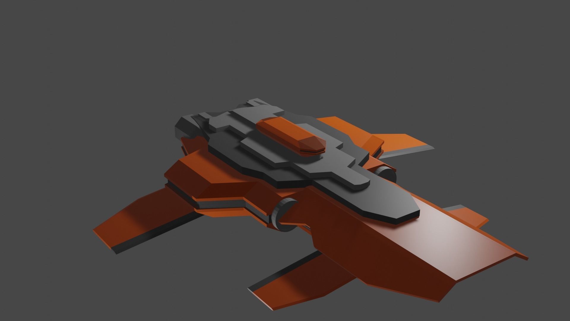Low-Poly Spaceship orange and Low-poly 3D model_10