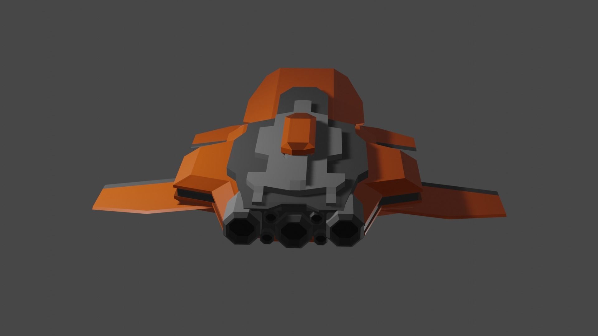 Low-Poly Spaceship orange and Low-poly 3D model_14