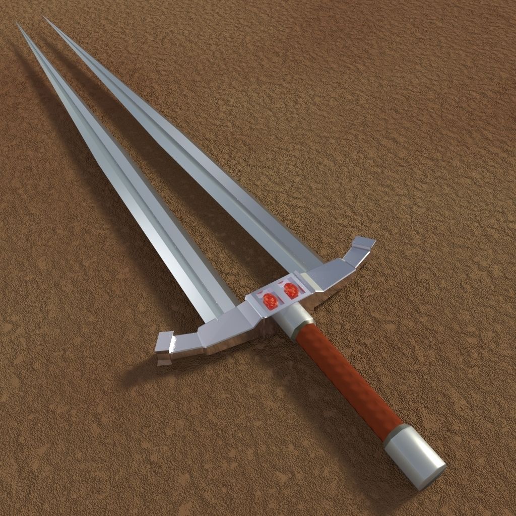 Swords Collection 1 sword in desert 3D model_3