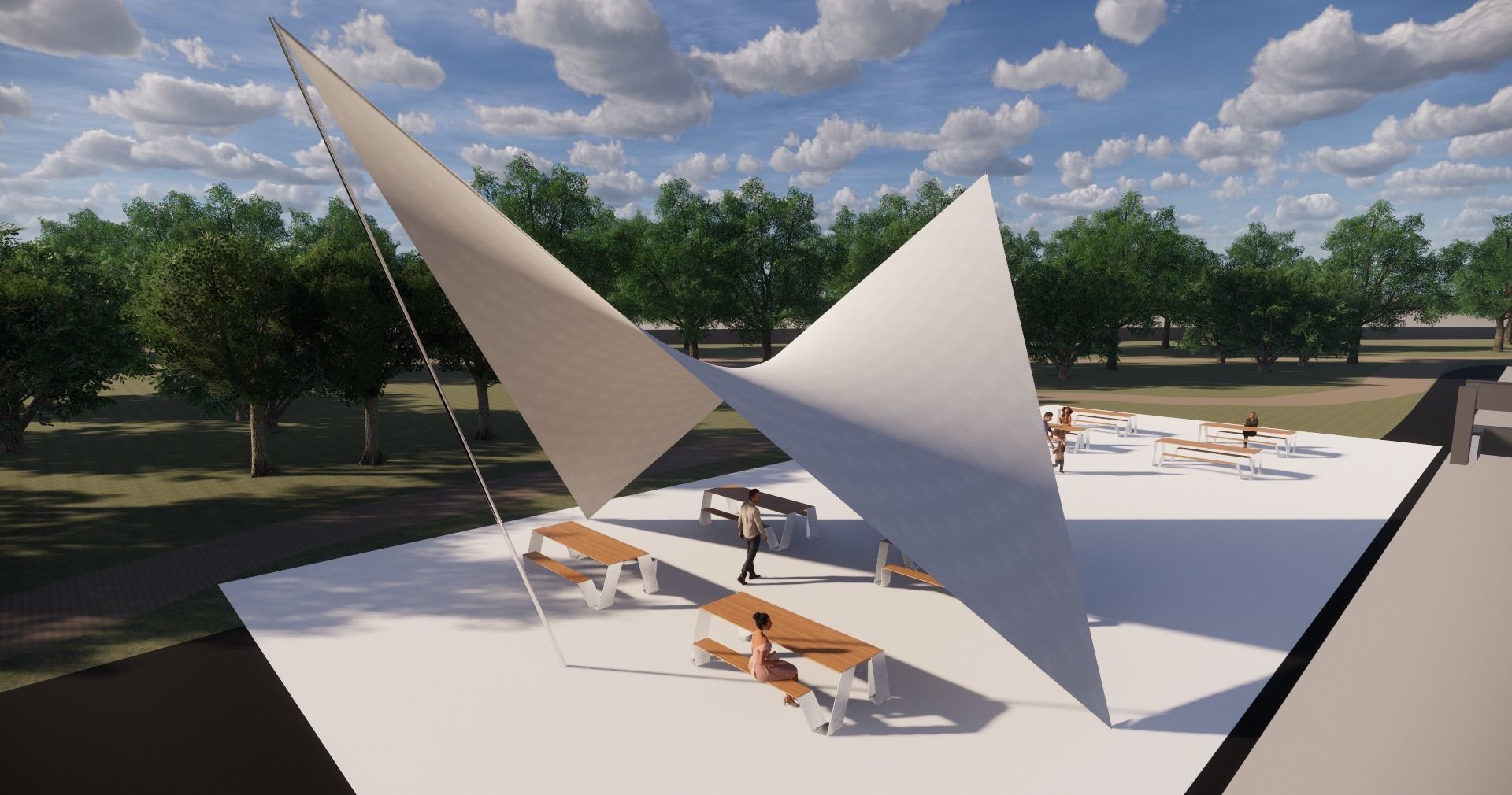 Parametric Tensile Canopy 3D model_2