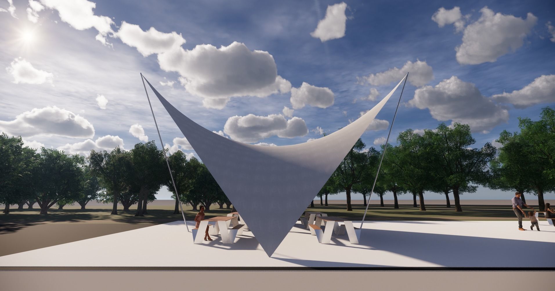 Parametric Tensile Canopy 3D model_3