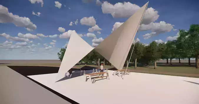 Parametric Tensile Canopy 3D model Parametric Tensile Canopy 3D model