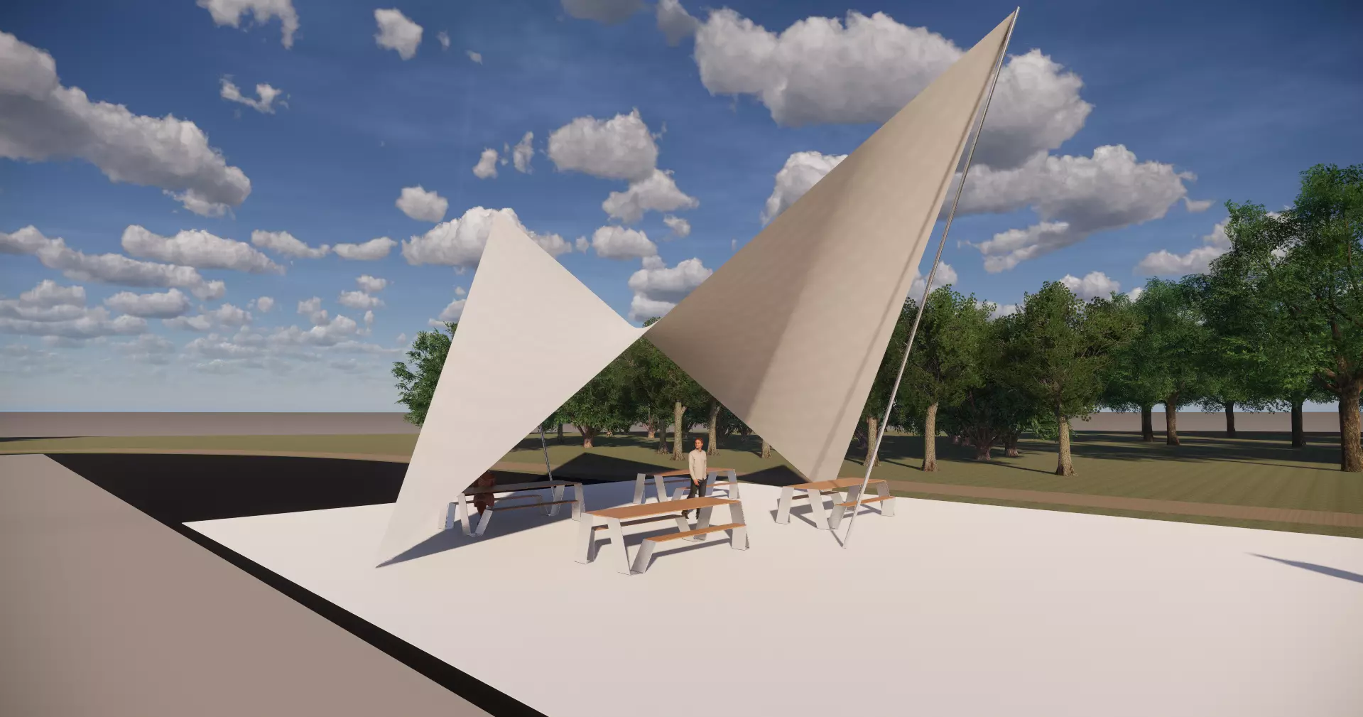 Parametric Tensile Canopy 3D model_0