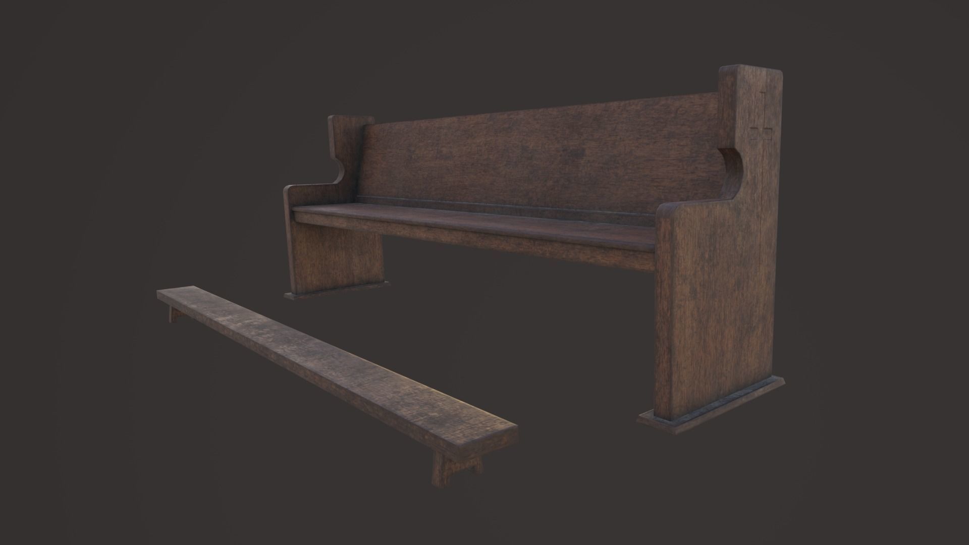 Old Church Props Low-poly 3D model_11