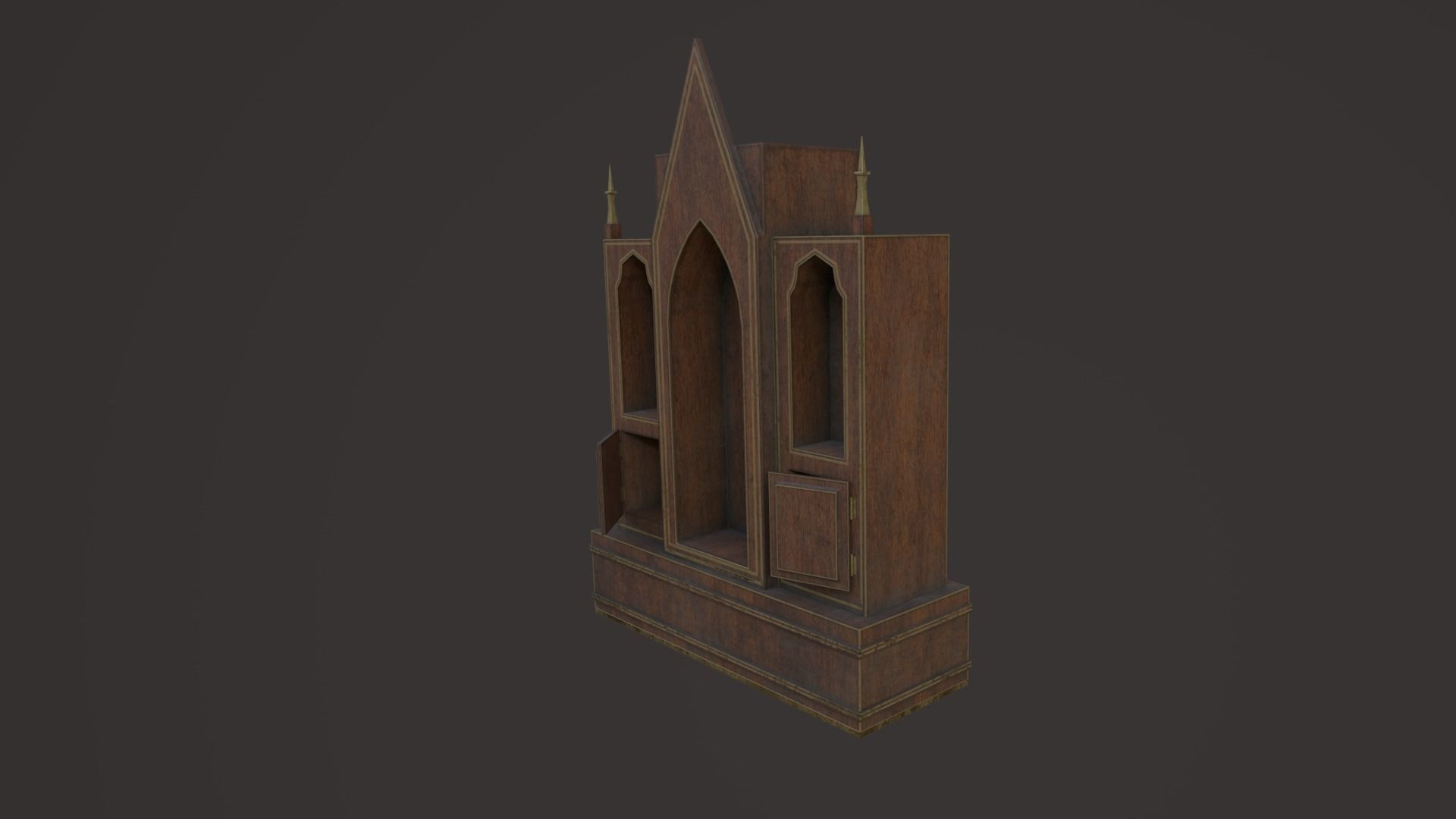 Old Church Props Low-poly 3D model_1