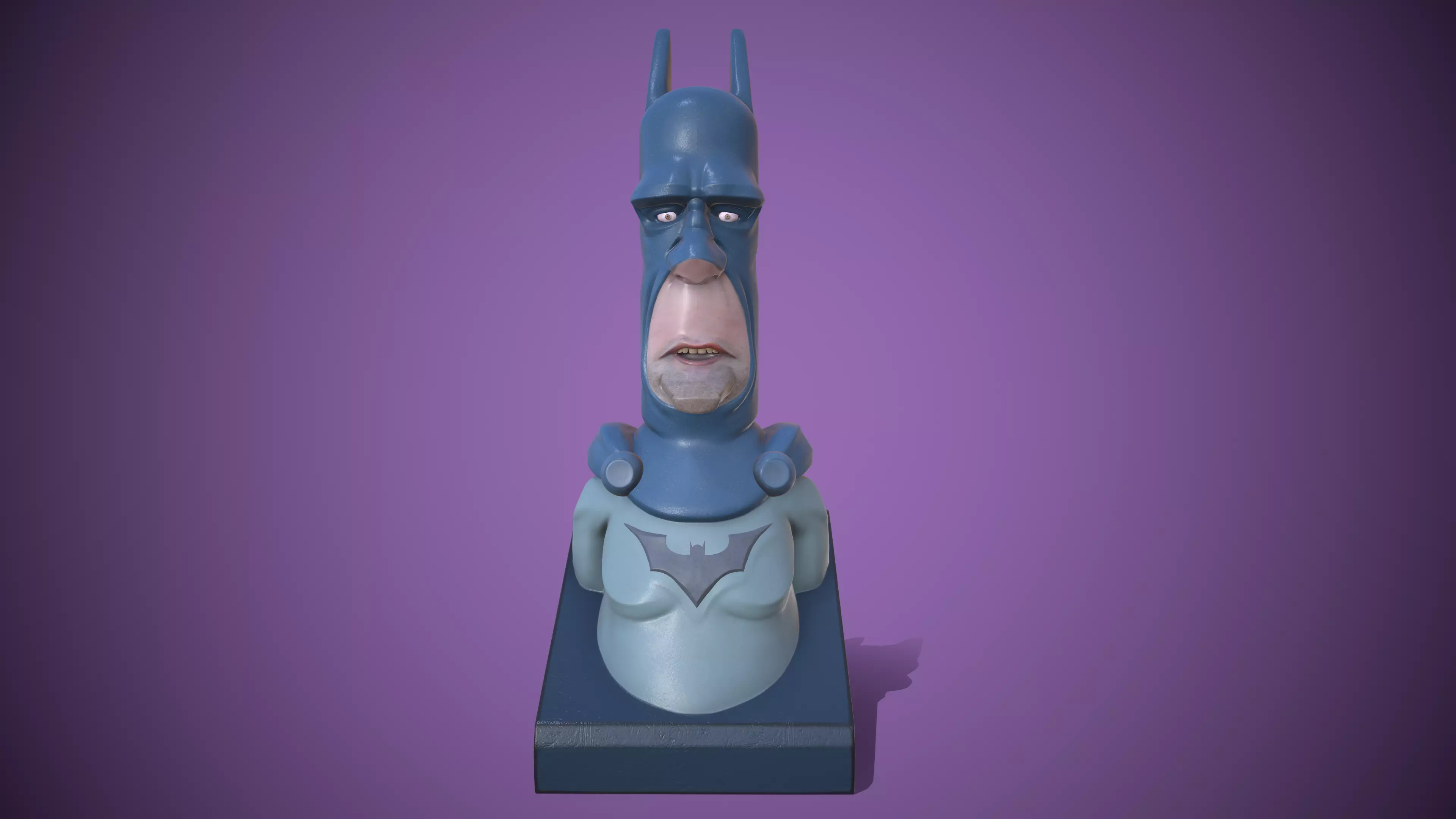 Batman Pedestal - 3D Print Model - White and Full Color versions Free 3D print model