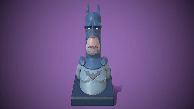 Batman Pedestal - 3D Print Model - White and Full Color versions Free 3D print model