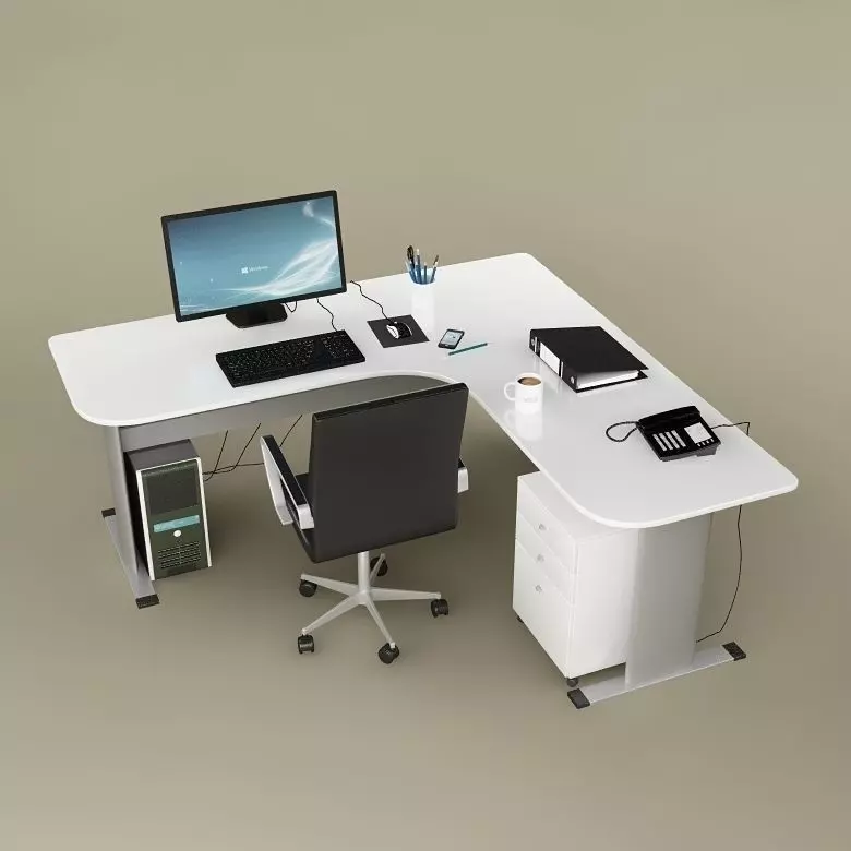 Desk Office 02 3D model