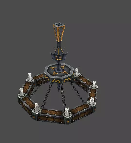 est scenarios - Prison the wall-01- chandelier 01 3D model_0