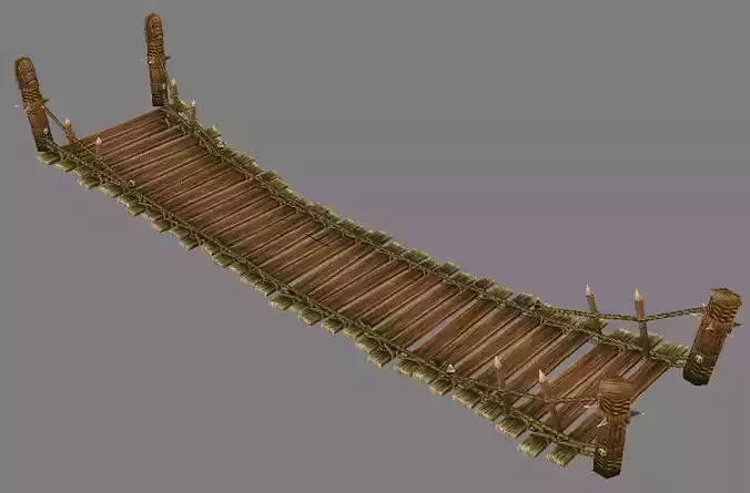 Arena game model wooden jungle area 01