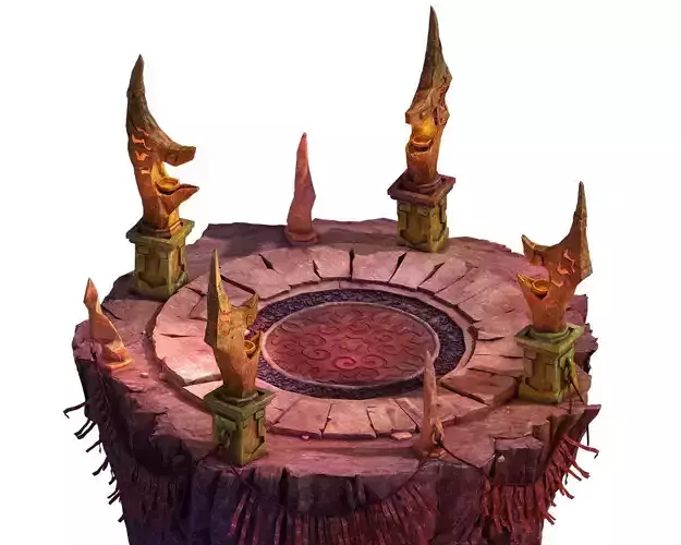 Built on cliff religion Zoroastrianism Altar 01 3D model