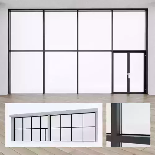 Panoramic glazing Stained glass 8 Low-poly 3D model