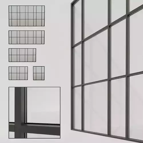 Panoramic glazing Stained glass 7 Low-poly 3D model