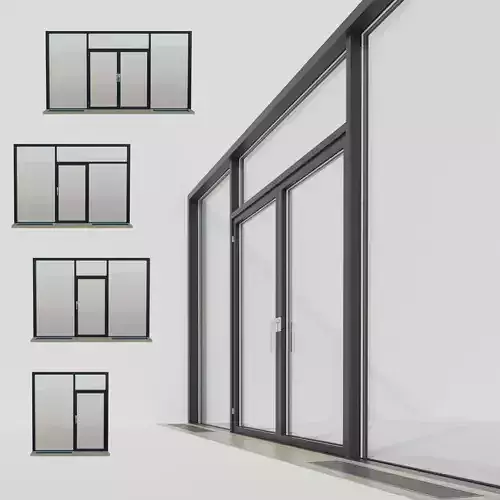 Panoramic glazing Stained glass 5 Low-poly 3D model