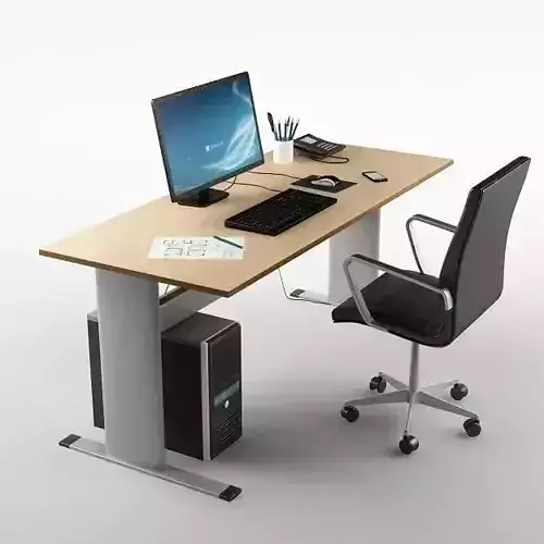 Desk Office 01 3D model