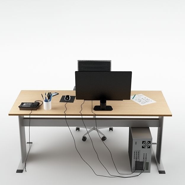 Desk Office 01 3D model_1