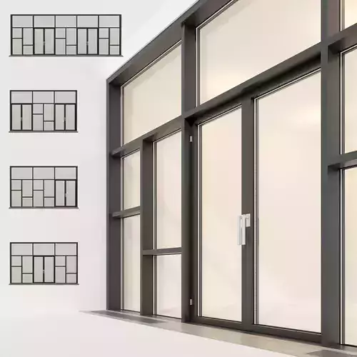Panoramic glazing Stained glass 26 Low-poly 3D model