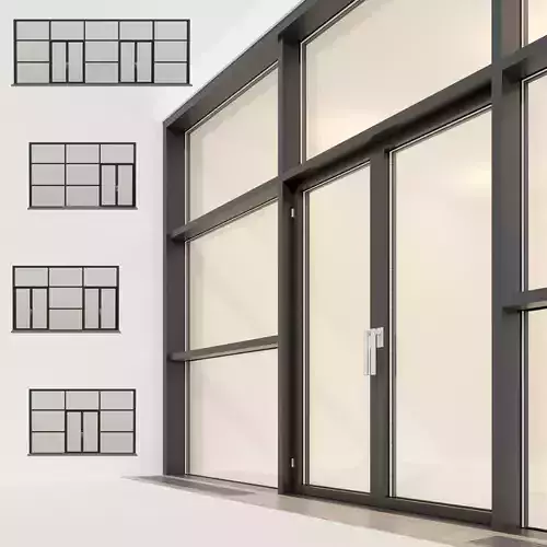 Panoramic glazing Stained glass 25 Low-poly 3D model