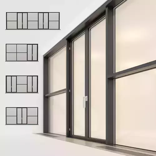 Panoramic glazing Stained glass 24 Low-poly 3D model