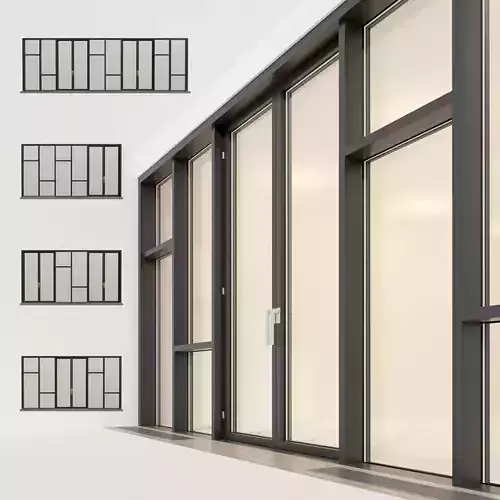 Panoramic glazing Stained glass 23 Low-poly 3D model
