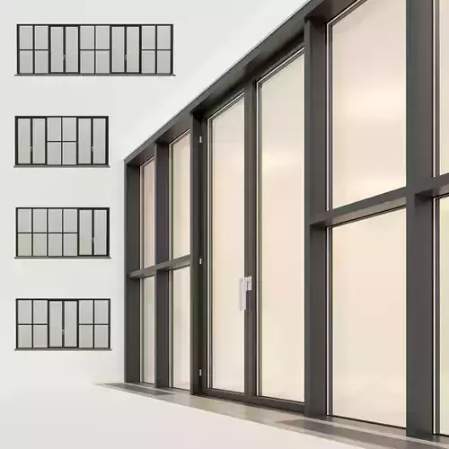 Panoramic glazing Stained glass 22 Low-poly 3D model