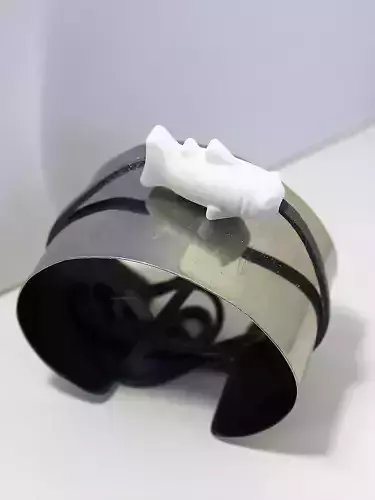 Sharky fish cuff bracelet 3D print model
