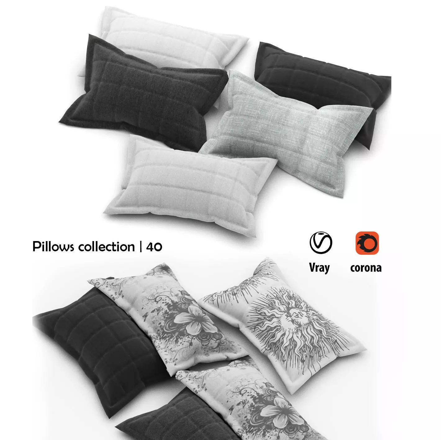 Pillows collection 40 3D model_0