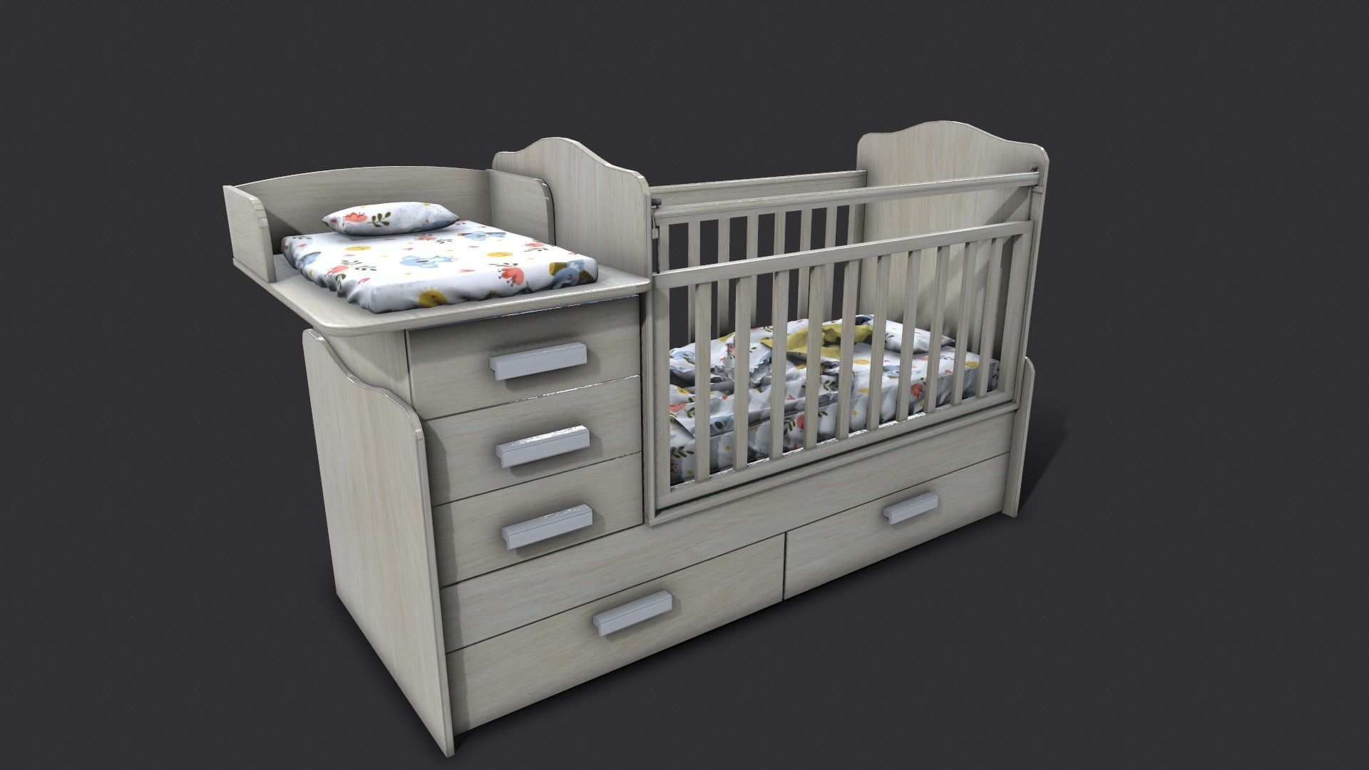 Baby Bed 3D model_12