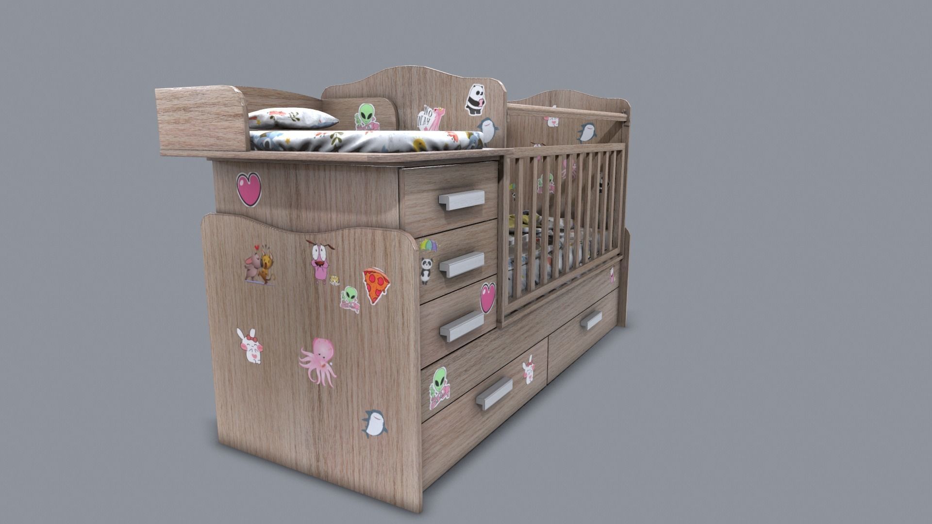 Baby Bed 3D model_14