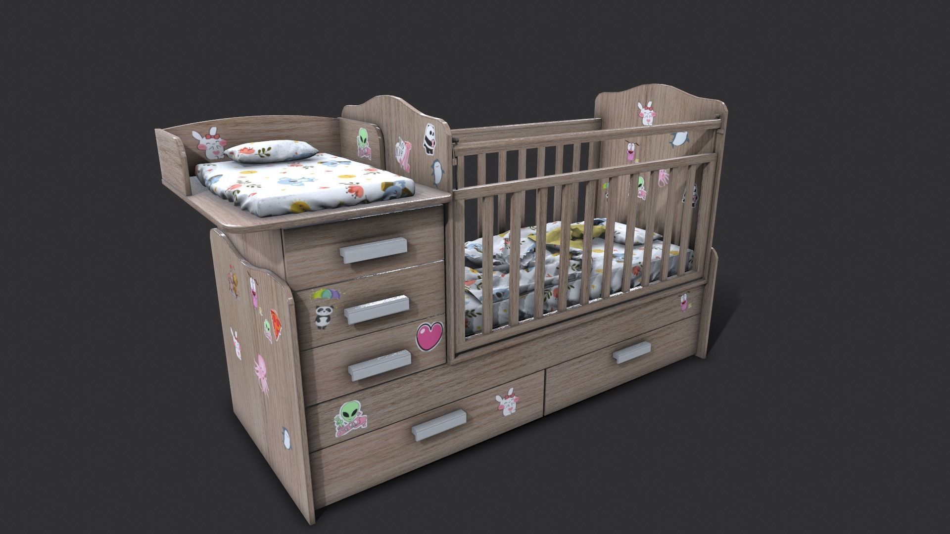 Baby Bed 3D model_4