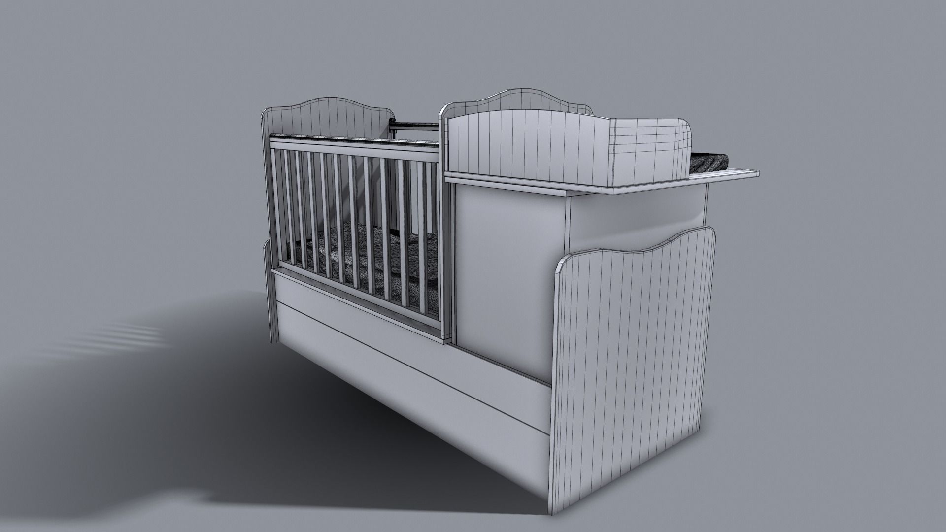 Baby Bed 3D model_23