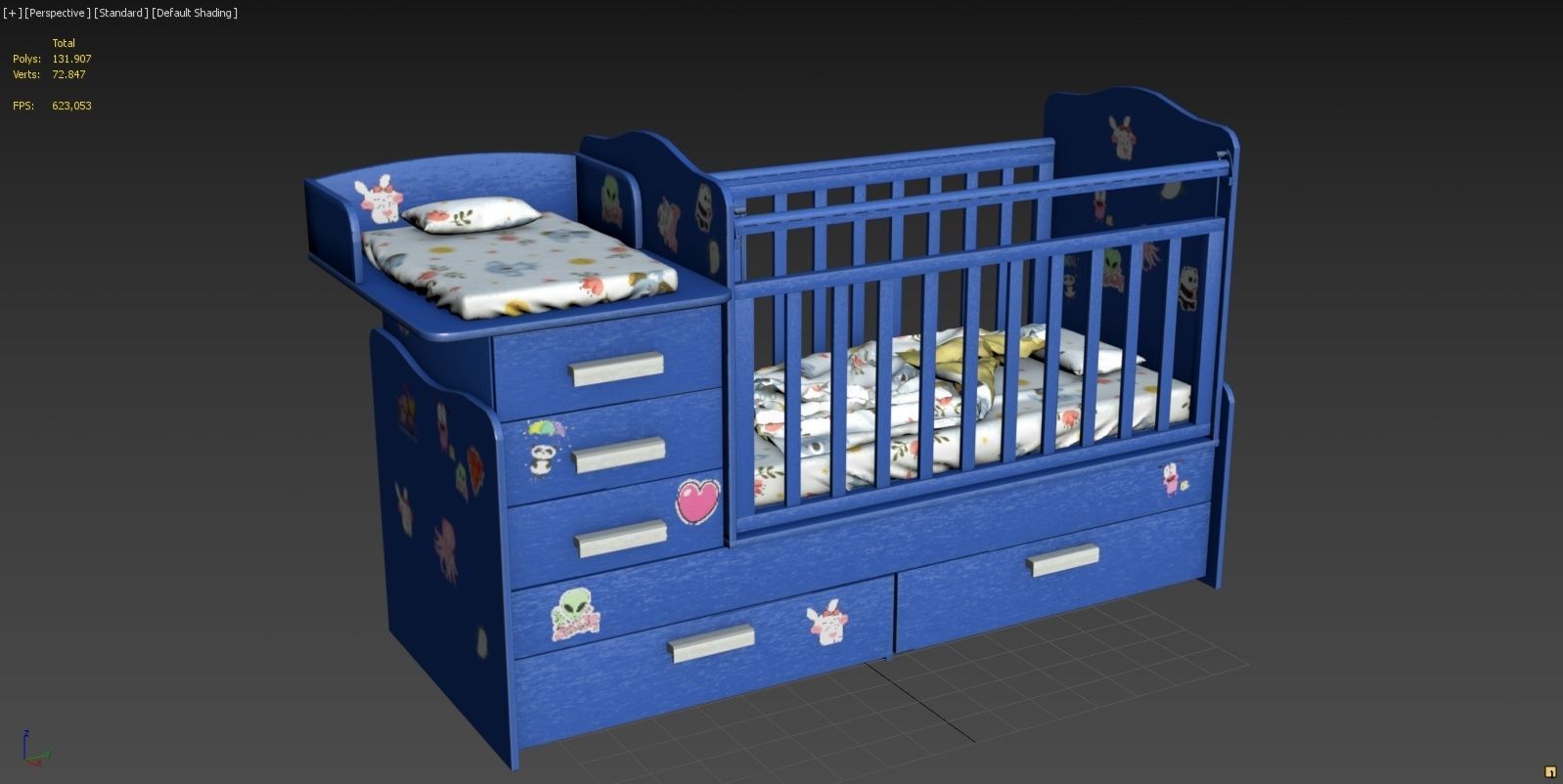 Baby Bed 3D model_29