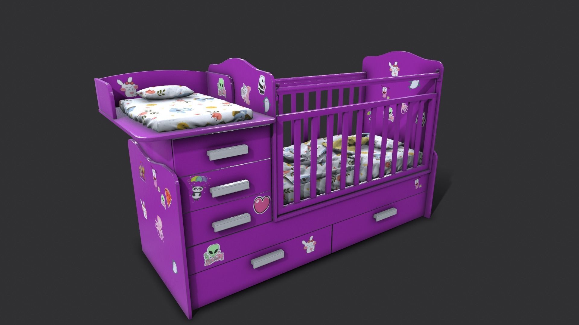 Baby Bed 3D model_3