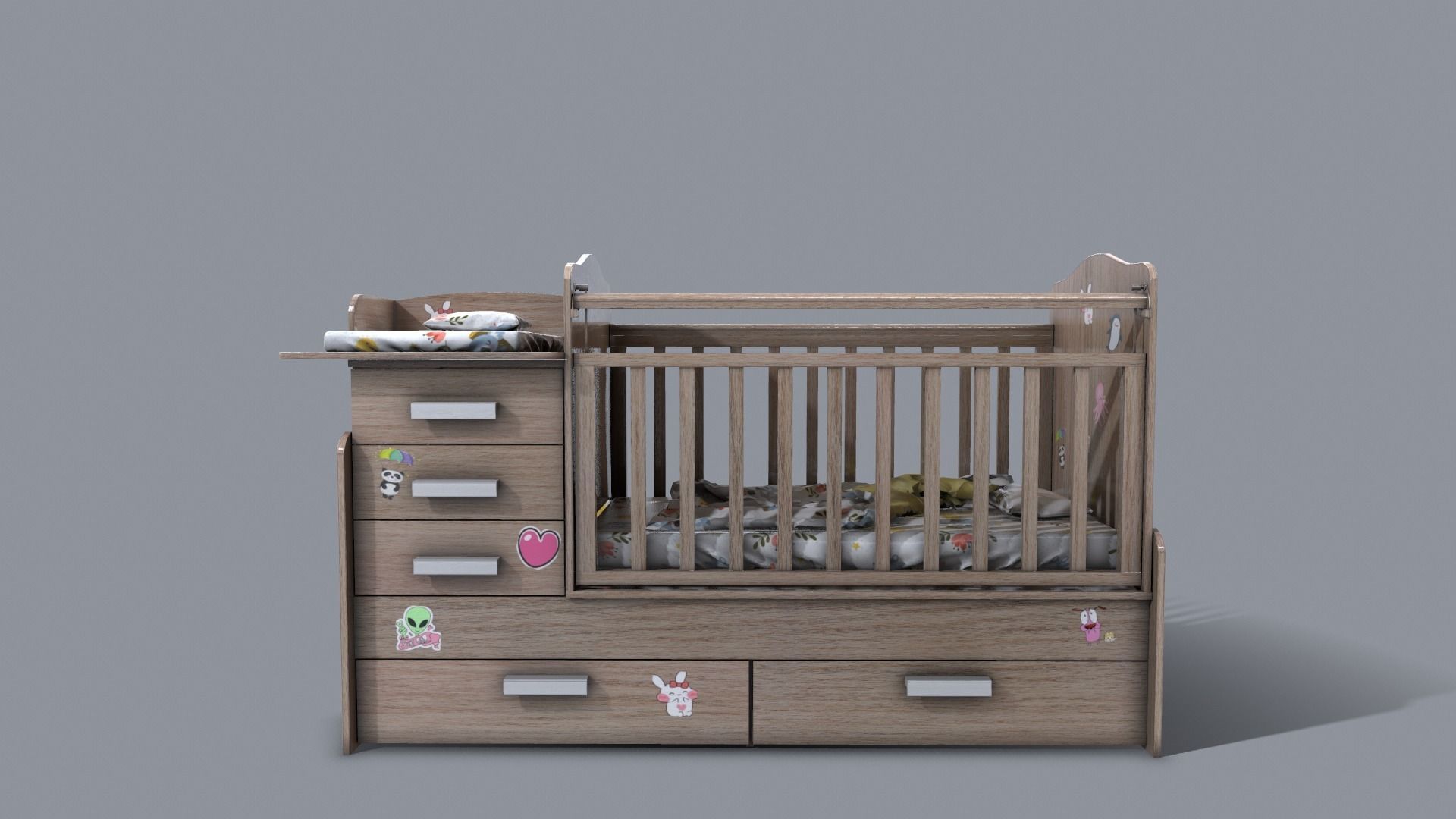 Baby Bed 3D model_19