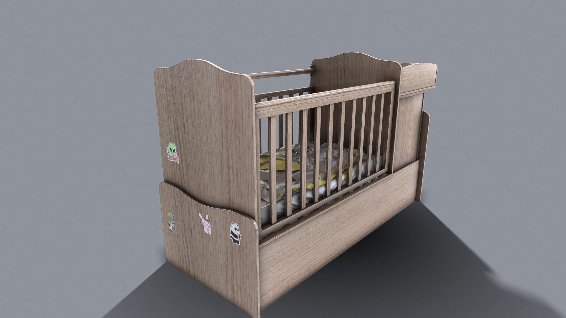 Baby Bed 3D model_17