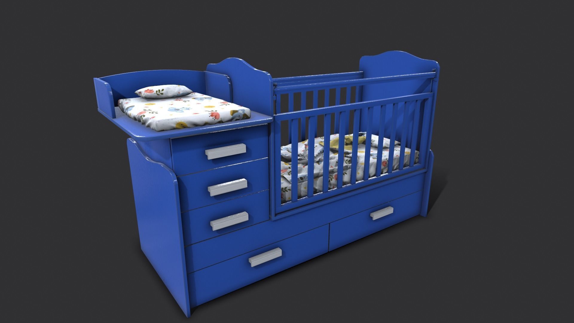 Baby Bed 3D model_7